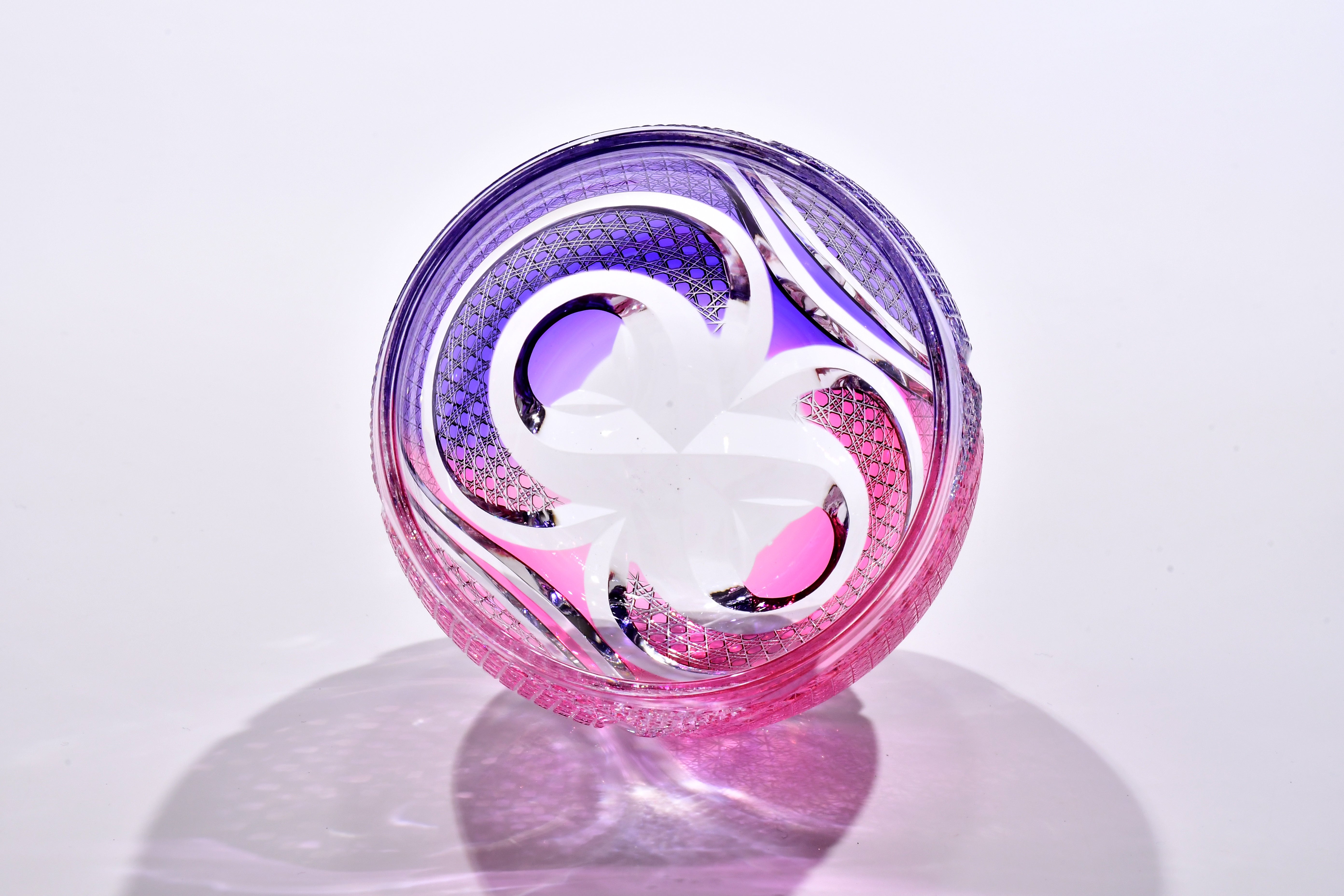 一点物】「瑞果（ずいか）」宙吹オールドグラス（紫・ピンク） – 華硝