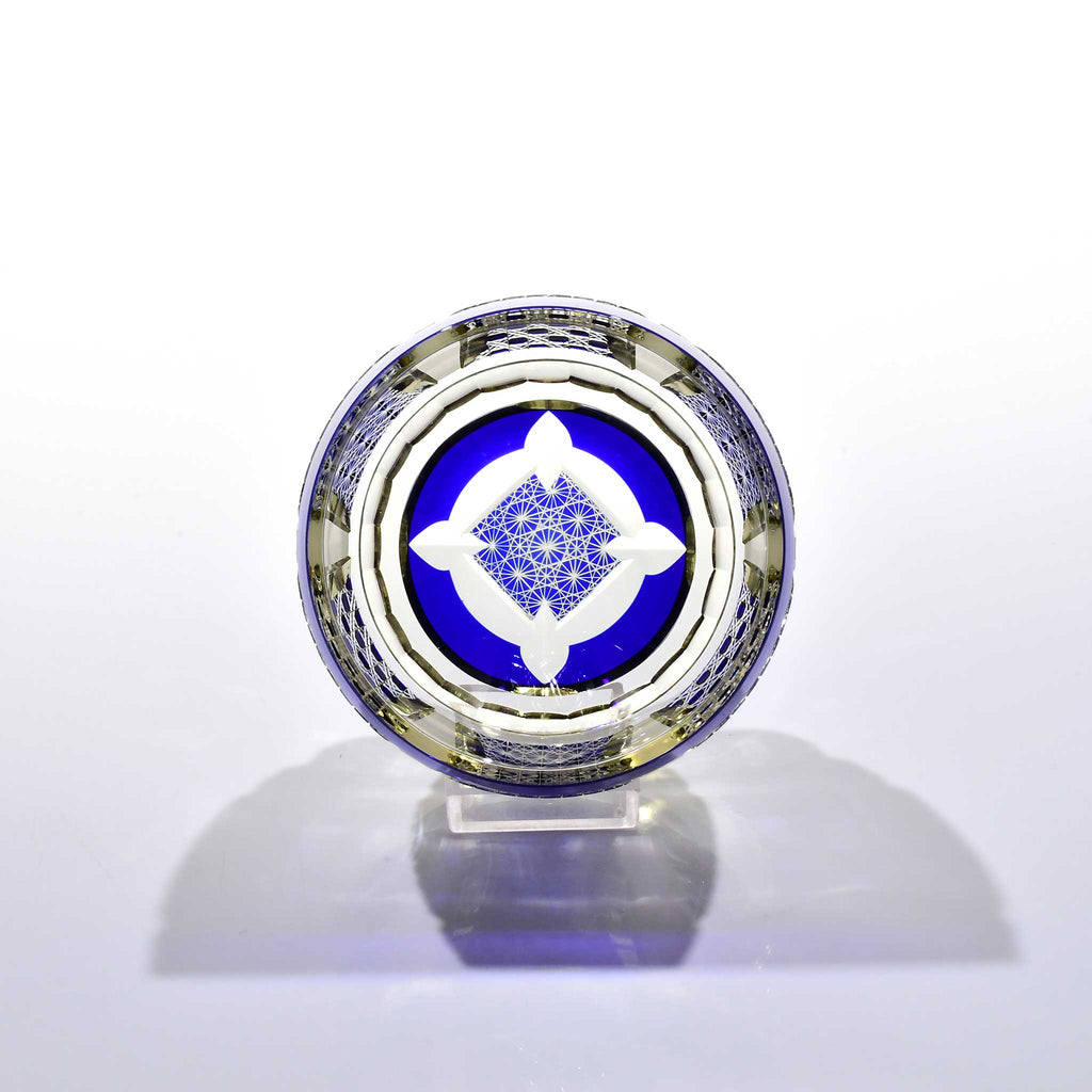 Shn-112　華組ぐい吞み（瑠璃色・琥珀色）