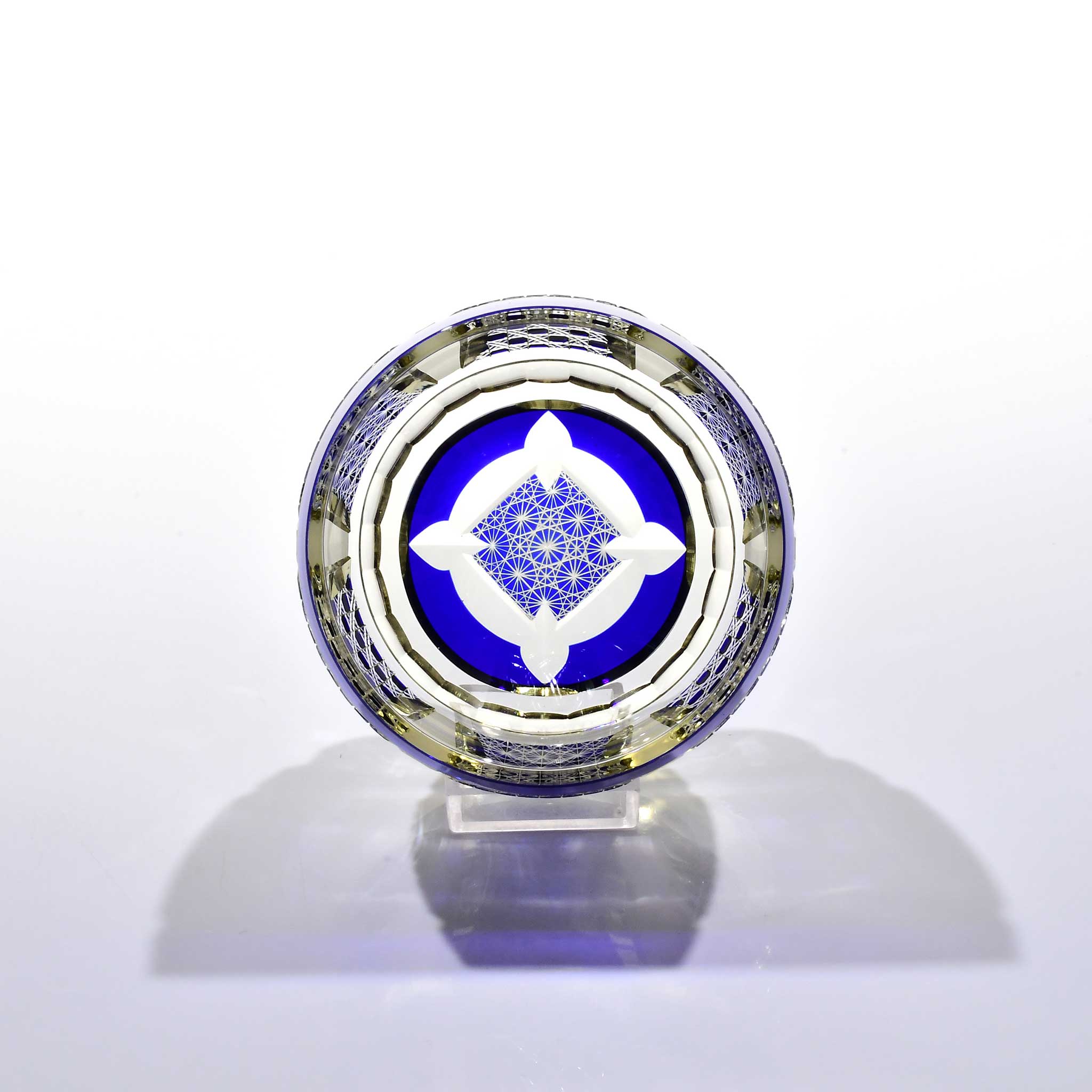 Shn-112　華組ぐい吞み（瑠璃色・琥珀色）