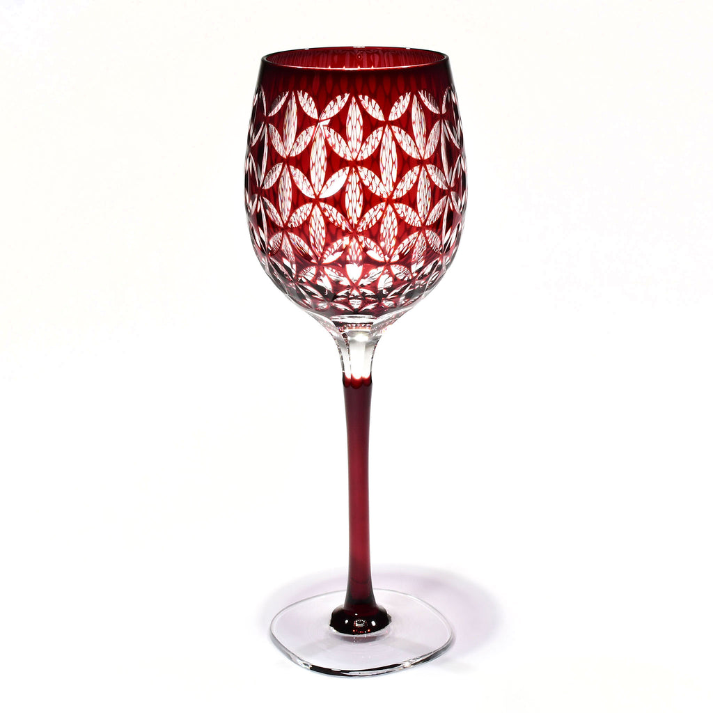合わせ　復刻版ワイングラス(紅色)【80周年記念価格】