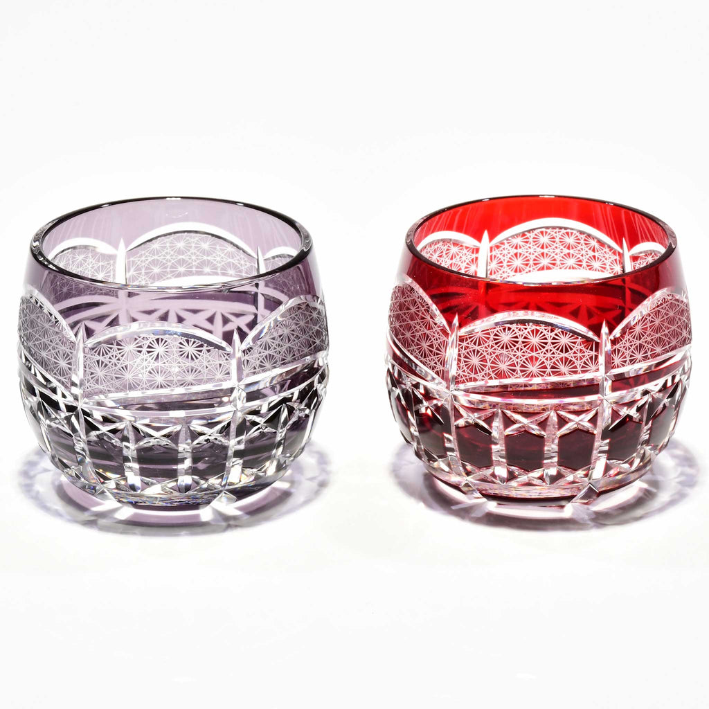 Skt-5　ぐい吞みセット(葡萄色・紅色)　亀戸本店限定